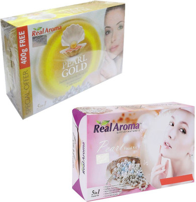 

Real Aroma Pearl Gold Pearl Facial Kit 740 g(Set of 2)