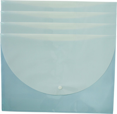 

SPS Plastic A4 Document Bags with Front & Back Pockets, Set of 4(Set Of 4, Blue)