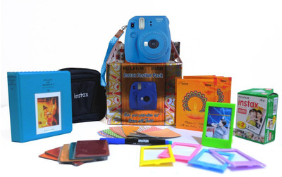 View Fujifilm Instax Mini 9 Cobalt Blue Festive Pack Instant Camera(Blue) Camera Price Online(Fujifilm)