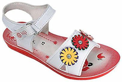 

Leon Girls Velcro Strappy Sandals(White