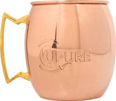

Cupure copper Mug Plain Copper Copper Mug(300 ml), Gold