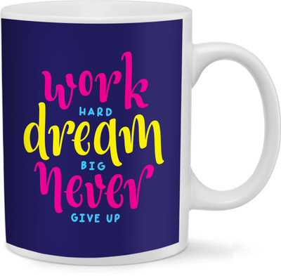 

RAMPOSH Motivational Quote Never Give Up Purple Coffee, Best Option For Gift Ceramic Mug(350 ml)