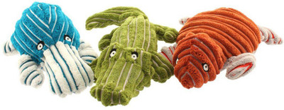 

petsports Tuff Squeaks Marine Critter Coduroy Fabric Cotton Squeaky Toy For Dog