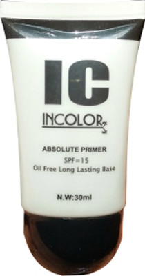 

Incolor Absolute Prime SPF = 15 For Oil Free Long Lasting base Primer - 30 ml(Transparent)