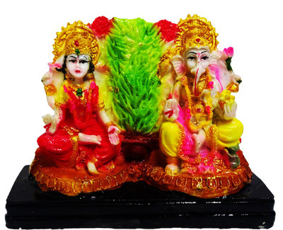 

FABZONE Lord Laxmi Ganesha Statue Hindu Goddess lakshmi and God Ganpati Sculputer Handicraft Idol Diwali Decorative Spiritual Puja Vastu Showpiece Figurine - Religious Pooja Gift Item & Murti for Mandir / Temple / Home / Office Decorative Showpiece - 11 c