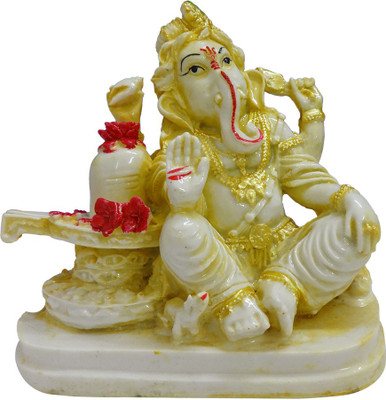 

FABZONE Lord Ganesha/Ganpati Idol,Siddhivinayak Sculpture Decor God Statue Decorative Showpiece - 15 cm(Polyresin, Peach)