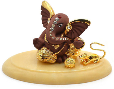 

iKraft iKSFJ-GG-Ganesha-LM6179 Decorative Showpiece - 7.5 cm(Gold Finish, Brown)