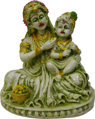 

FABZONE Lord Krishna/Makhan chor Idol/Gopal Sculpture Decor God Statue Decorative Showpiece - 14 cm(Polyresin, Green)