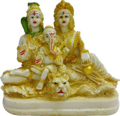 

FABZONE Antique Finish Lord Shiv Parivar Parvati Statue Hindu God Shanker and Ganesha Sculputer Handicraft Idol Shivratari,Diwali Decorative Spiritual Puja Vastu Showpiece Figurine - Religious Pooja Gift Item & Murti for Mandir / Temple / Home / Office De