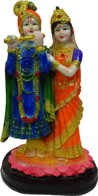 

FABZONE Lord Radha Krishna Idol/Makhan chor Sculpture Decor God Statue Decorative Showpiece - 20 cm(Polyresin, Multicolor)