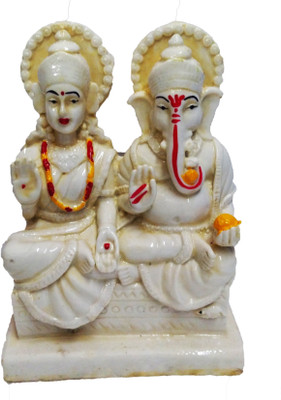 

FABZONE Antique Finish Lord Laxmi Ganesha Statue Hindu Goddess lakshmi and God Ganpati Sculputer Handicraft Idol Diwali Decorative Spiritual Puja Vastu Showpiece Figurine - Religious Pooja Gift Item & Murti for Mandir / Temple / Home / Office Decorative S