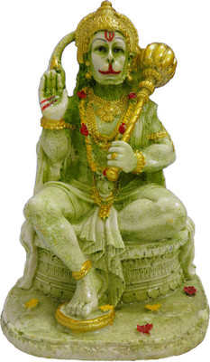 

FABZONE Lord Mahavir Hanuman Idol/Bajrangbali Sculpture Decor God Statue Decorative Showpiece - 20 cm(Polyresin, Peach)