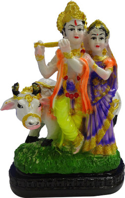 

FABZONE Lord Radha Krishna Cow Idol,Gopal Sculpture Decor God Statue Decorative Showpiece - 18 cm(Polyresin, Multicolor)