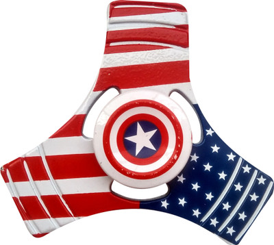 

S.Blaze Multi-Colour 3 Arm Flated Wings Captain America Fidget Spinner Toy for Kids & Adults(Multicolor)
