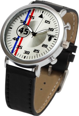 Traktime Daytona Speedmaster Analogue Designer Silver Round Dial Leather Strap Watch  - For Men   Watches  (Traktime)