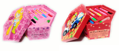 

DINAARKAN COMBO OF HEXAGONAL COLOR ART & CRAFT SET OF 46 PIECES WITH RED AND PINK BOX