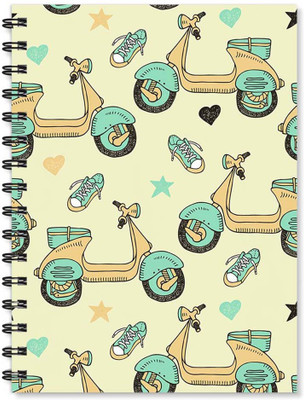 

100yellow A5 Notebook(Notebook | Scooter Printed Note book | Designer Wire Bound Ruled Paper Sheets Personal and Office Stationary Notebooks Diary-Ideal for Kids(170 Pages, Beige), Multicolor)