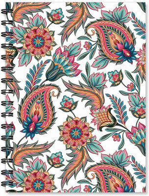 

100yellow A5 Notebook(Notebook | Paisley Printed Note book | Designer Wire Bound Ruled Paper Sheets Personal and Office Stationary Notebooks Diary-Ideal for Kids (170 Pages, White), Multicolor)