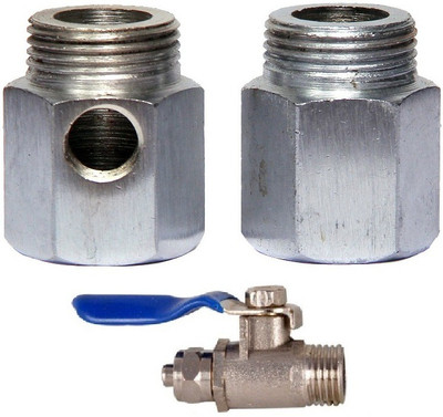 

BalRama RO Inlet Ball Valve Sink Mixer Fitting Set for Two Way Angle Cock with 1inch Inner Outer Thread + 1/4inch Tee Cock Diverter Ball Valve Handle for Connection of RO UV UF Water Purifiers with Raw Water Tap Solid Filter Cartridge(0, Pack of 3)