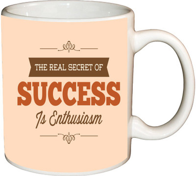 

ShopBuzz success is enthusiasm printed coffee Ceramic Mug(350 ml), Multicolor