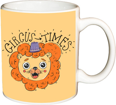 

ShopBuzz Circus time printed coffee Ceramic Mug(350 ml), Multicolor