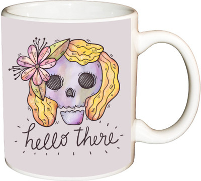 

ShopBuzz Hello there printed cofee Ceramic Mug(350 ml), Multicolor