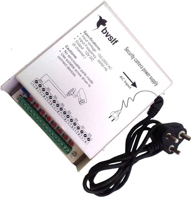 

bvslf 8 Channel SMPS for CCTV / Surveillance / Spy Camera, output 12 V DC, power supply adaptor for up to 8 CCTV cameras 12 Watts PSU(White)