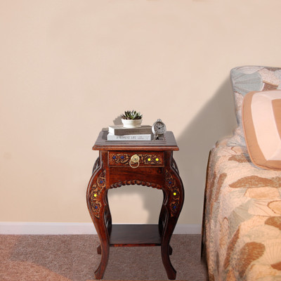

Onlineshoppee Solid Wood End Table(Finish Color - American Chestnut)