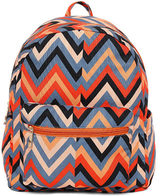 

Cappuccino 22637BLUE-BLACK-ORANGE-PEACH-WAVE-PRINT 2.5 L Backpack(Multicolor), Multi color