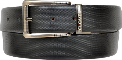 

Clover Men Casual Black Genuine Leather Reversible Belt, Black & brown