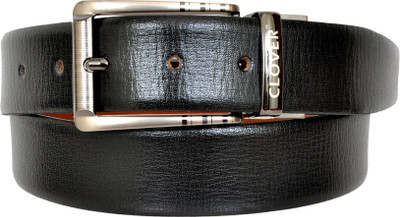 

Clover Men Casual Black Genuine Leather Reversible Belt, Black & brown