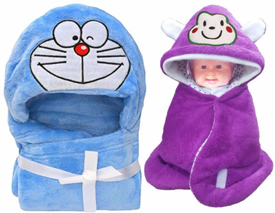 

BRANDONN Animal  Hooded Baby Blanket(Polyester, Wine, Blue, Blue;wine