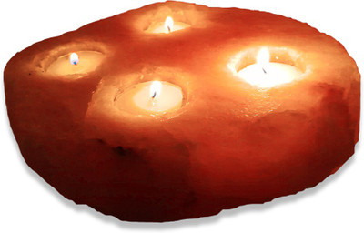 

Starstell Starstell Natural Crystal Himalayan Salt 4 Hole Tea light Candle Holder Home Decor Stoneware Tealight Holder(Pink, Pack of 1)