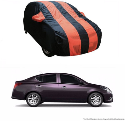Flipkart SmartBuy Car Cover For Nissan Sunny (With Mirror Pockets)(Orange, Blue)