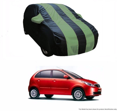 Flipkart SmartBuy Car Cover For Tata Indica Vista (With Mirror Pockets)(Green, Blue)