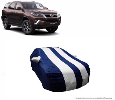 Flipkart SmartBuy Car Cover For Toyota Fortuner (With Mirror Pockets)(White, Blue)
