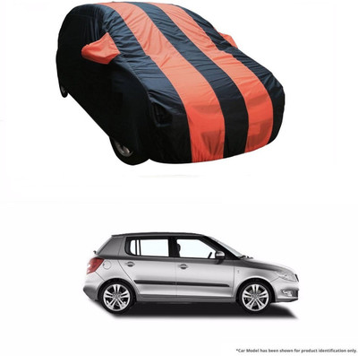 Flipkart SmartBuy Car Cover For Skoda Fabia (With Mirror Pockets)(Orange, Blue)