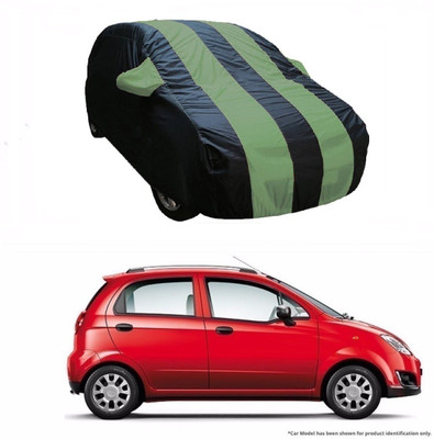 Flipkart SmartBuy Car Cover For Chevrolet Spark (With Mirror Pockets)(Green, Blue)