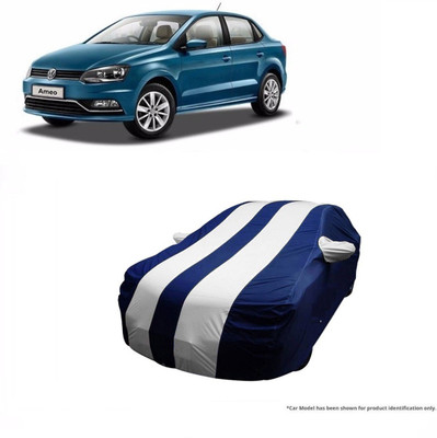 Flipkart SmartBuy Car Cover For Volkswagen Ameo (With Mirror Pockets)(White, Blue)