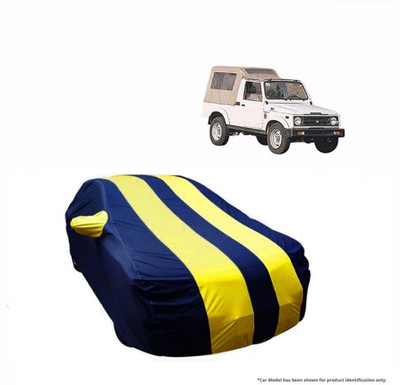 Flipkart SmartBuy Car Cover For Maruti Suzuki Gypsy King (With Mirror Pockets)(Yellow, Blue)