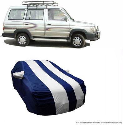 Flipkart SmartBuy Car Cover For Toyota Qualis (With Mirror Pockets)(White, Blue)