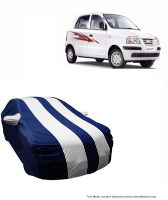 Flipkart SmartBuy Car Cover For Hyundai Santro (With Mirror Pockets)(White, Blue)