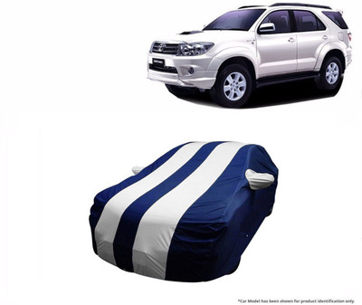 Flipkart SmartBuy Car Cover For Toyota Fortuner Old (With Mirror Pockets)(White, Blue)