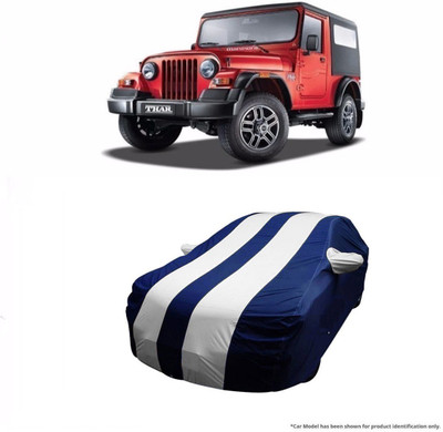 Flipkart SmartBuy Car Cover For Mahindra Thar (With Mirror Pockets)(White, Blue)