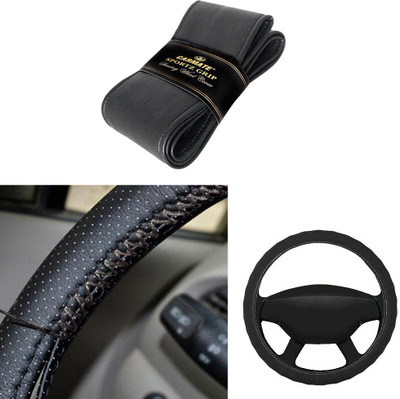 

Car Mate Hand Stiched Steering Cover For Universal For Car Universal For Car(Black, Leatherite)