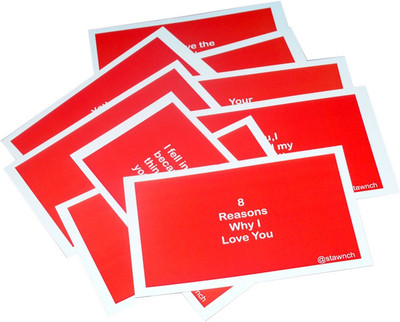 

stawnch 8 REASONS WHY I LOVE YOU anniversary day greeting cards\\lovers cards [set of 8 cards size 6" x 3.5"] Greeting Card(Red, Pack of 1)