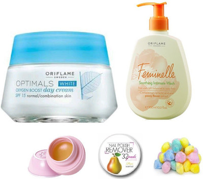 

Oriflame Sweden Makeup Combo of Optimals Oxygen Boost Day Cream(Set of 5)