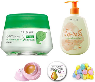 

Oriflame Sweden Makeup Combo of Oxygen Boost Night Cream(Set of 5)