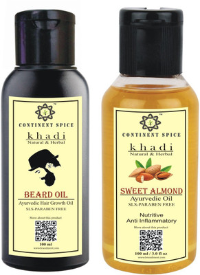 

Continent Spice BEARD OIL WITH SWEET ALMOND OIL (PACK OF 2)-CS682005(Set of 2)