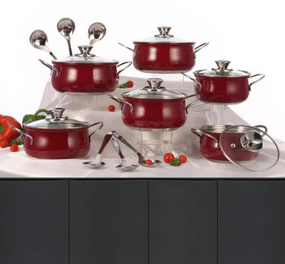 

PNB Smart Serve Cookware Set(Stainless Steel, 6 - Piece), Maroon